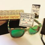Blue Bamboo Sunglasses with Green Lenses
